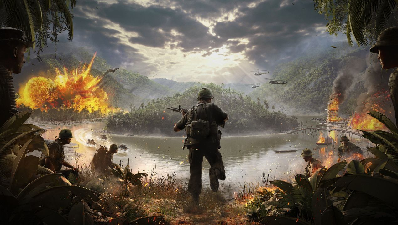 Gevechtsscène uit Hell Let Loose: Vietnam