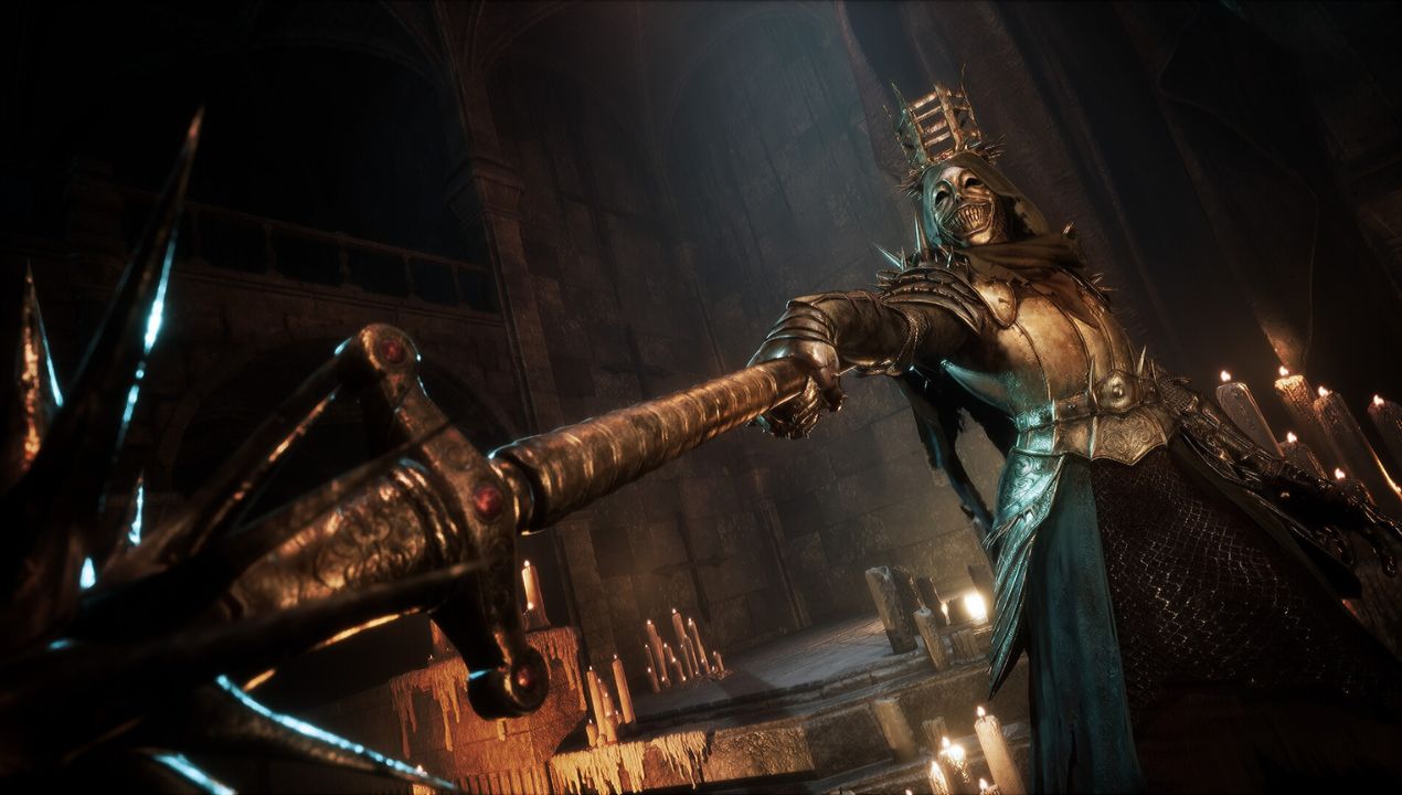 De bewaker tegenover een baas in de duistere wereld van Arsiltus uit The Relic: First Guardian