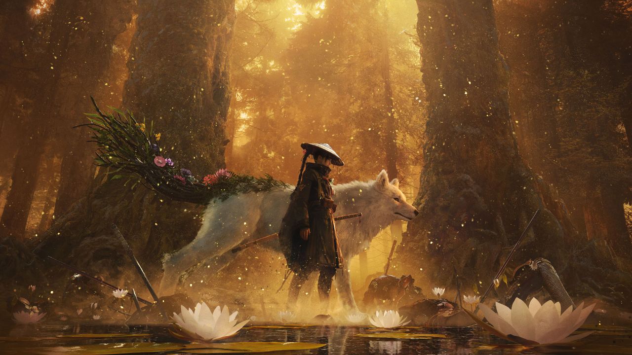 Emma met haar hond Koo in het overwoekerde post-apocalyptische Japan uit Beast of Reincarnation