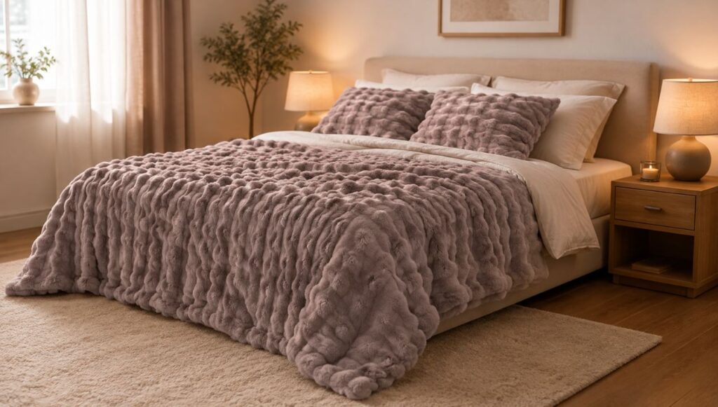 Pom Pom Fur plaid met kussens